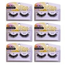 Strip Lashes ANDREA Black 33 1 par (pacote com 6) reutilizável