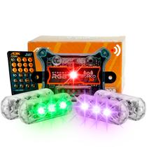 Strobo Ajk Analisador De Áudio Led Rítmico 3.0 Com 4 Faróis 6W para Som Automotivo Caixa Bob Paredão Strobo Ajk Analisador De Áudio Led Rítmico 3.0 Com 4 Faróis 6W para Som Automotivo Caixa Bob Paredão
