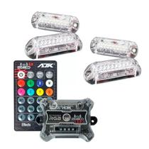 Strobo Auto Carro Ajk 4 Faróis Rgb 3w Endereçável + Controle