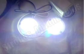 Strobo Branco 2 Leds Redondo Intermiente Para Veículos Servi