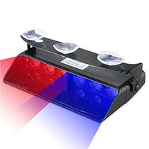 Strobo Interno 6 Leds Vermelho Azul Ventosa 9 Efeitos Pisca