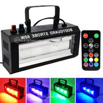 Strobo RGB Ajustavel Com Sensor Batida do Som e Controle Remoto Flash Para Festa - 1948812