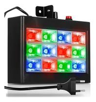 Strobo Rítmico 12 Leds Branco 15w Dj Iluminação Festa Balada