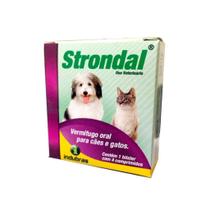 Strondal cx c/4 - vermífugo cães e gato - indubras