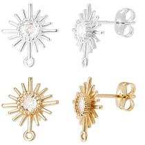 Stud Earring Findings Beebeecraft banhado a ouro 18K e prata 925