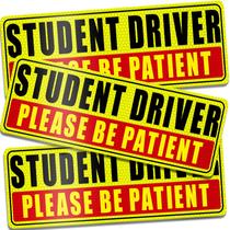 Student Driver Magnet Sukh Be Patient Reflective, 3 unidades