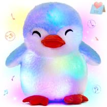 Stuffed Animal Glow Guards Penguin de 30 cm com luzes LED e música