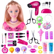Styling Head Doll VIVEE Deluxe, maquiagem com secador de cabelo, 34 unidades Styling Head Doll VIVEE Deluxe, maquiagem com secador de cabelo, 34 unidades