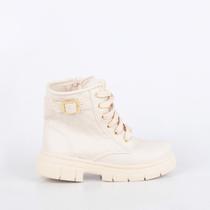 Stylo Rose Bota Coturno Zip Inf Mna 2553 Off White