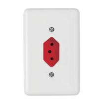 Stylustomada fixa de embutir bipolar 2pt 10a 250v vermelha c placa 4x2 - ilumi