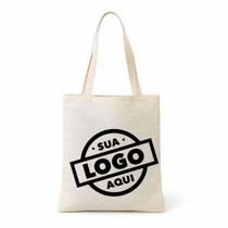 sua logo aqui personalizada com sua marca Ecobag Sacola Ecológica Algodão Lisa Com Alça Bolsa Tamanh
