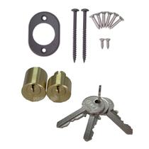 Subconjunto Cilindro Esquerdo Fixo e Kit de fixação Fechadura C-90 HDL Subconjunto Cilindro Esquerdo Fixo e Kit de fixação Fechadura C-90 HDL