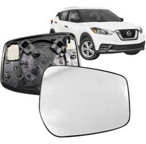 Subconjunto Lente e Base Retrovisor Nissan Kicks 2017 18 19 20 21 22 Convexo