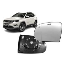 Subconjunto Lente Espelho Base Retrovisor Jeep Compass 2017 / 2022 Para Sensor de Ponto Cego / Com A