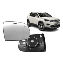 Subconjunto Lente Espelho Base Retrovisor Jeep Compass 2017 / 2022 Para Sensor de Ponto Cego / Com A
