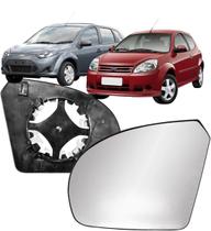 Subconjunto Lente Espelho e Base Retrovisor Fiesta 2003 até 2014 Ford ka 2008 até 2012