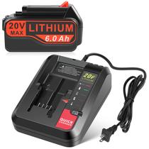 Substituição da bateria Futurebatt 20V 6.0Ah de lítio com carregador