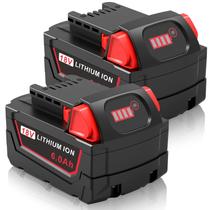 Substituição da bateria WECACHWE 18V 6.0Ah para Milwaukee, pacote com 2