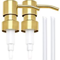Substituição da bomba dispensadora de sabão AUNRGO Gold 304 em aço inoxidável, pacote com 2 unidades