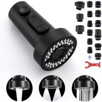 Substituição da cabeça de torneira de cozinha TIORIY Black com 15 adaptadores Substituição da cabeça de torneira de cozinha TIORIY Black com 15 adaptadores