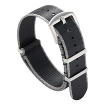 Substituição da pulseira de nylon Watchdives 20 mm cinza preta