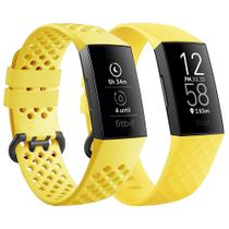 Substituição da pulseira de relógio Qimela para Fitbit Charge 3/4 - amarela
