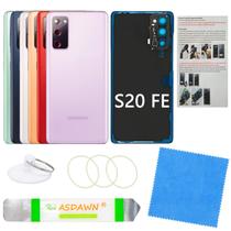 Substituição da tampa de vidro traseira+lente de câmera para Galaxy S20 FE - ASDAWN