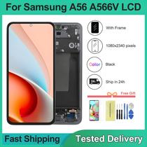 Substituição Da Tela De Toque LCD Samsung A56 5G AMOLED Com Moldura Para SM-A566B SM-A566E Display