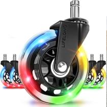 Substituição de rodas de cadeira de jogos, conjunto de 5 em borracha RGB vitalícia Substituição de rodas de cadeira de jogos, conjunto de 5 em borracha RGB vitalícia