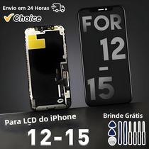 Substituição De Tela OLED LCD Para iPhone 12 Mini pro Max 13 pro Max 14 plus 15 Com Digitador De