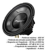 Subwoofer Pioneer 12” 350W RMS 4ohms TS-W3060BR