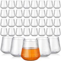 Suclain 100 vasos para vino sin tallo acanalados de PET de 414 ml Suclain 100 vasos para vino sin tallo acanalados de PET de 414 ml