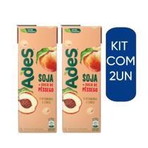 Suco Bebida a Base de Soja Original KIT 2UN 1 Litro - Ades PESSEGO
