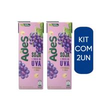 Suco Bebida a Base de Soja Original KIT 2UN 1 Litro - Ades UVA
