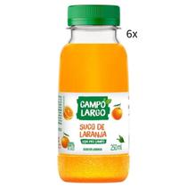 Suco Integral Campo Largo Garrafa 250ml 6 Unidades Sabores