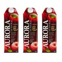 Suco Integral de Maçã Aurora 3 Unidades 1,5L Tetra Pak Vegano 100% Suco