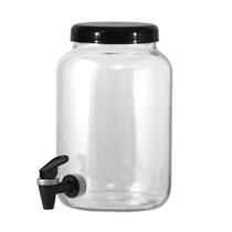 Suco Suqueira 3,2L Vidro Multiuso Torneira Cromo Tampa Preta