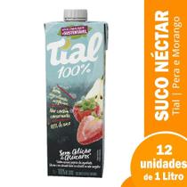 Suco Tial 100% Morango e Pera 1 Litro - Embalagem com 12 Unidades
