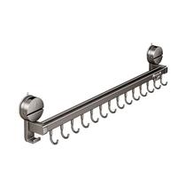 Suction Cup Kitchen Hook Rack 14 Hooks Double Bar 70cm