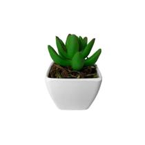 Suculenta Artificial Mini Vaso de Plástico Branco - Melhores Ofertas