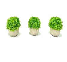 Suculentas Artificiais Kit com 3 Plantinhas Com Mini Vasinhos - Quase natural