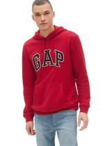 Sudadera con Capucha GAP Logo de Forro Polar para Hombre Rojo Carmesí XXL
