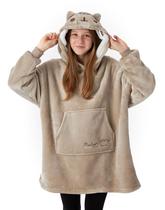 Sudadera con Capucha Manta Marrón para Niñas de Pusheen con Cara Bordada Sudadera con Capucha Manta Marrón para Niñas de Pusheen con Cara Bordada