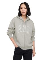 Sudadera con Capucha para Mujer GAP con Cierre Completo Gris Jaspeado M Sudadera con Capucha para Mujer GAP con Cierre Completo Gris Jaspeado M