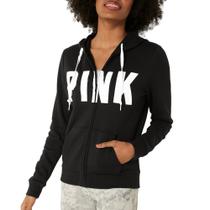 Sudadera con cremallera completa y logo PINK de Victoria's Secret negra talla M