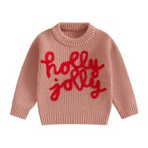 Suéter Adobabirl Baby Christmas Holly Jolly-Pink 2-3T unissex Suéter Adobabirl Baby Christmas Holly Jolly-Pink 2-3T unissex