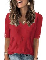 Suéter AKEWEI, blusa feminina, manga curta, primavera, verão, 2025