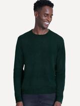 Suéter Aramis Masculino Tricot Crewneck Jacquard Verde Escuro