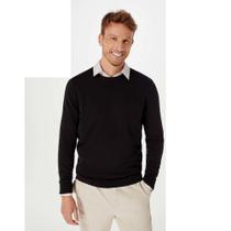 Suéter Básico Hering Masc Gola Redonda Preto K0WGN10SI