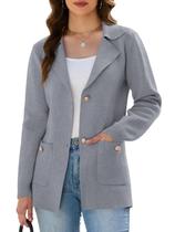 Suéter Blazer KateModa Feminino Business Casual Cinza Tamanho M Suéter Blazer KateModa Feminino Business Casual Cinza Tamanho M